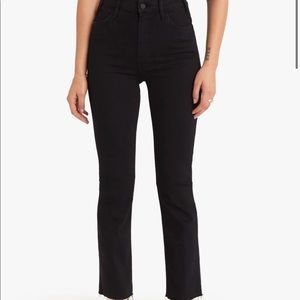 Mother Denim-THE HUSTLER ANKLE FRAY Black